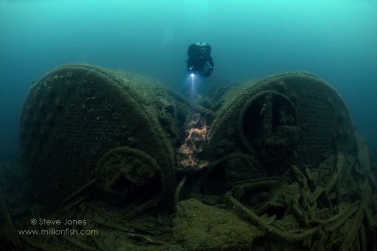 After an  extremely hazardous diving operation they recovered all but 25 bars. These are some of the giant boilers