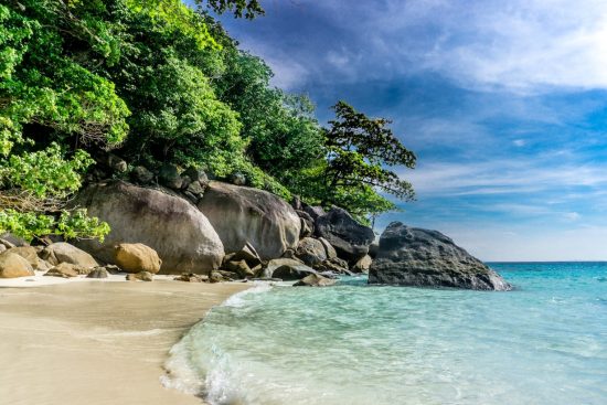 Similan Island, Thailand 3 day liveaboard SCUBA trip - going to beach